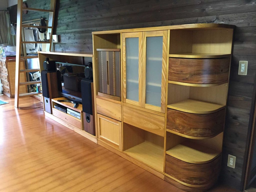 オーダー家具：テレビオーディオキャビネット・オープンラック・引き出し
